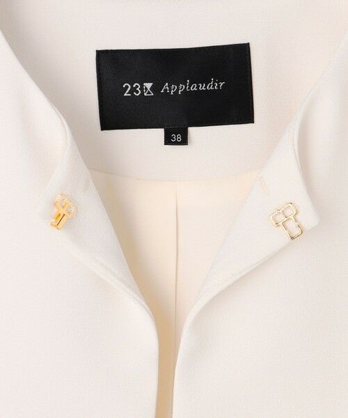 L size ONWARD(大きいサイズ) / エルサイズオンワード ノーカラージャケット | 【APPLAUDIR】クリアジョーゼット コンパクトタックジャケット | 詳細4