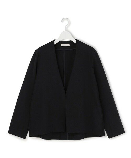 L size ONWARD(大きいサイズ) / エルサイズオンワード ノーカラージャケット | ナイロンストレッチポンチ ノーカラージャケット | 詳細19