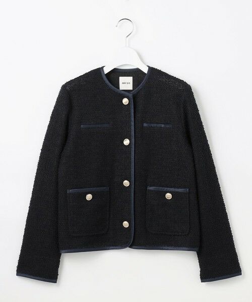 L size ONWARD(大きいサイズ) / エルサイズオンワード ノーカラージャケット | ネップツイード ジャケット | 詳細3