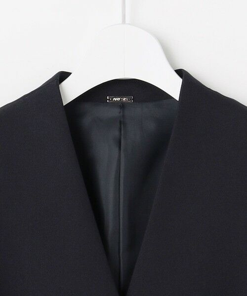 L size ONWARD(大きいサイズ) / エルサイズオンワード ノーカラージャケット | 褒めらレディストレッチ カラーレス ジャケット | 詳細2