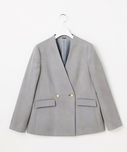 L size ONWARD(大きいサイズ) / エルサイズオンワード ノーカラージャケット | 褒めらレディストレッチ カラーレス ジャケット | 詳細17