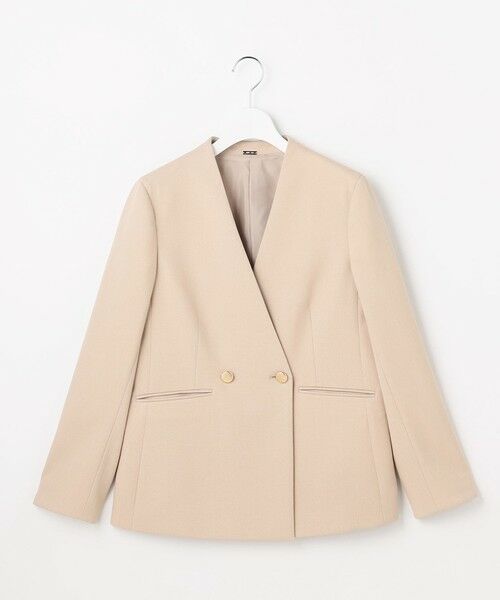 L size ONWARD(大きいサイズ) / エルサイズオンワード ノーカラージャケット | 褒めらレディストレッチ カラーレス ジャケット | 詳細19