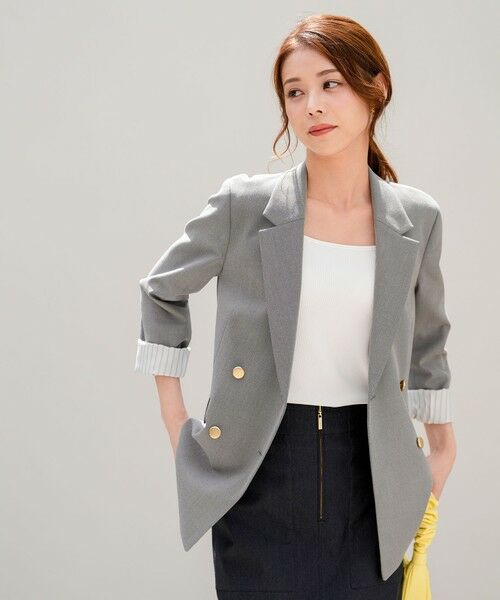 L size ONWARD(大きいサイズ) / エルサイズオンワード テーラードジャケット | 褒めらレディストレッチ テーラード ジャケット | 詳細9