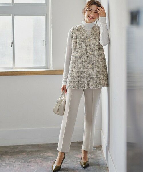 L size ONWARD(大きいサイズ) / エルサイズオンワード その他アウター | GIOLICAツイード フォルム ジレ | 詳細1