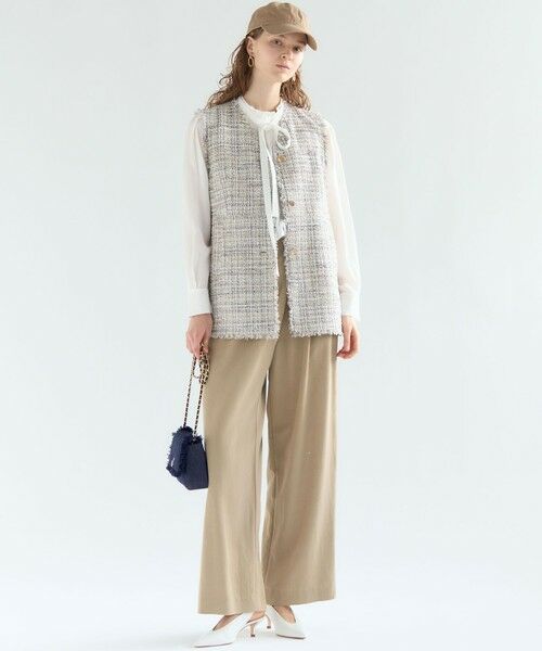 L size ONWARD(大きいサイズ) / エルサイズオンワード その他アウター | GIOLICAツイード フォルム ジレ | 詳細3