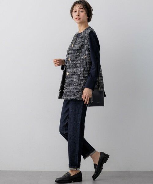 L size ONWARD(大きいサイズ) / エルサイズオンワード その他アウター | GIOLICAツイード フォルム ジレ | 詳細10