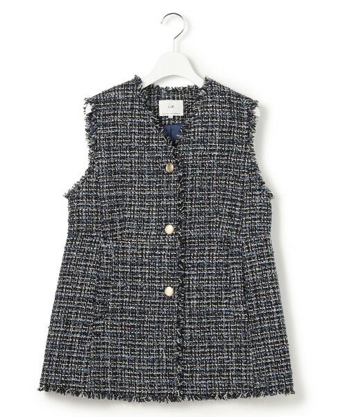 L size ONWARD(大きいサイズ) / エルサイズオンワード その他アウター | GIOLICAツイード フォルム ジレ | 詳細15