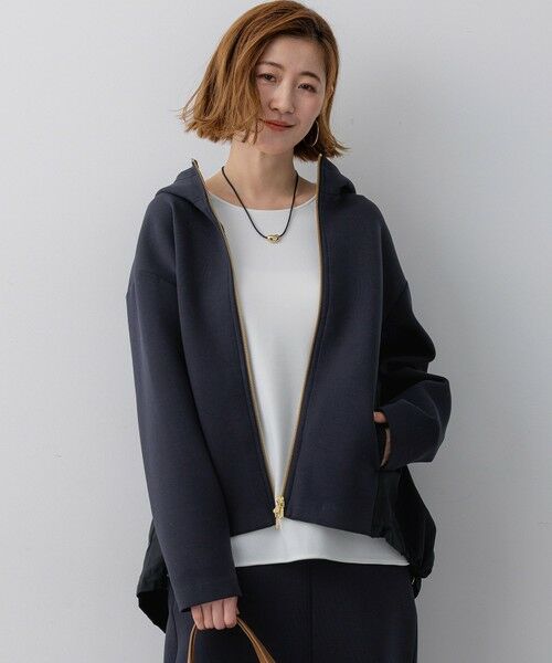 L size ONWARD(大きいサイズ) / エルサイズオンワード その他アウター | コットンダンボール フーディー アウター(ネイビー系)