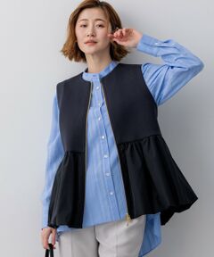 L size ONWARD(大きいサイズ) / エルサイズオンワード その他アウター | コットンダンボール ペプラム ジレ アウター