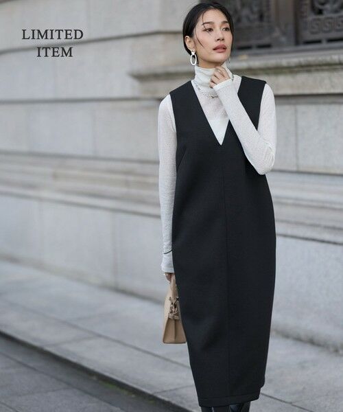 L size ONWARD(大きいサイズ) / エルサイズオンワード カットソー | 【WEB限定】 コットンレーシージャガード ハイネックカットソー | 詳細1