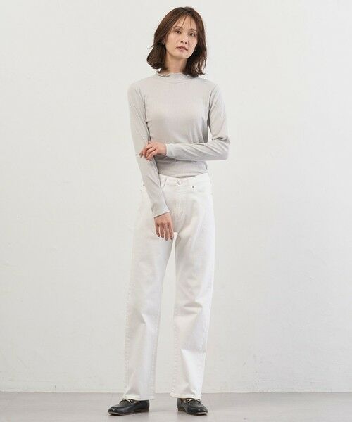 L size ONWARD(大きいサイズ) / エルサイズオンワード カットソー | シルク混ベアテレコ ハイネック シアー カットソー | 詳細3