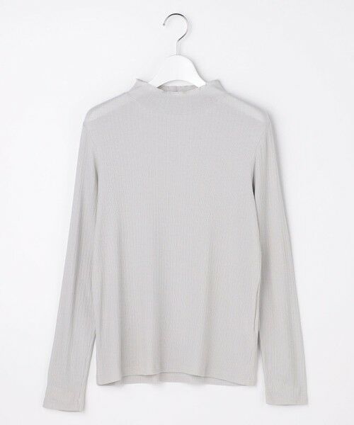 L size ONWARD(大きいサイズ) / エルサイズオンワード カットソー | シルク混ベアテレコ ハイネック シアー カットソー | 詳細5