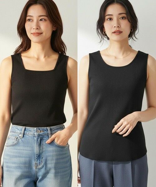 L size ONWARD(大きいサイズ) / エルサイズオンワード タンクトップ | 2WAY タンクトップ（ブラック）