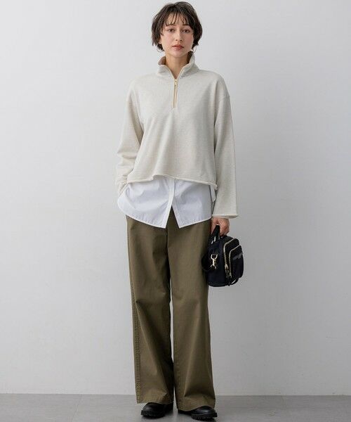 L size ONWARD(大きいサイズ) / エルサイズオンワード スウェット | 【Oggi掲載】シャイニーコットンテリー ハーフジップ スウェット | 詳細3