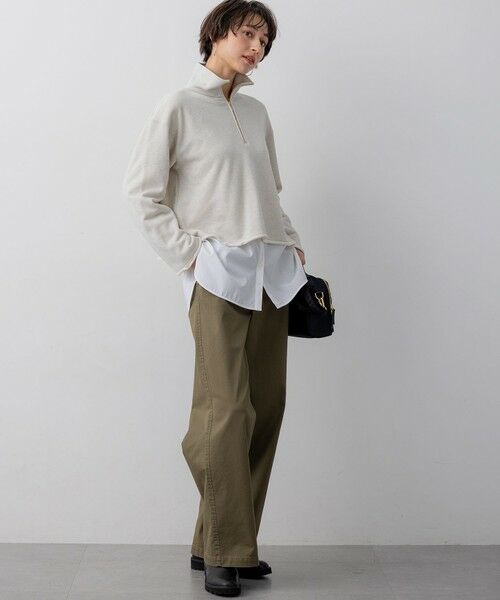 L size ONWARD(大きいサイズ) / エルサイズオンワード スウェット | 【Oggi掲載】シャイニーコットンテリー ハーフジップ スウェット | 詳細4