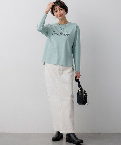 L size ONWARD(大きいサイズ) / エルサイズオンワード カットソー | Ca marche ロゴ ロングTシャツ | 詳細10