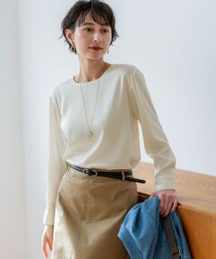 L size ONWARD(大きいサイズ) / エルサイズオンワード シャツ・ブラウス | カフスボタン サテンTEEブラウス