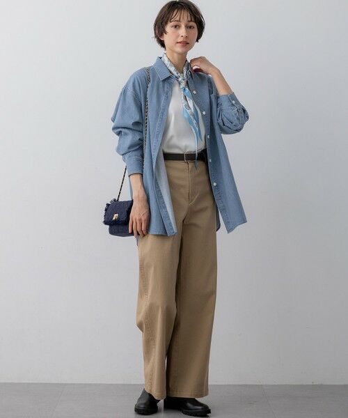 L size ONWARD(大きいサイズ) / エルサイズオンワード シャツ・ブラウス | カフスボタン サテンTEEブラウス | 詳細5