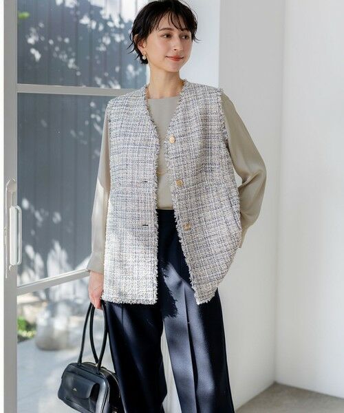 L size ONWARD(大きいサイズ) / エルサイズオンワード シャツ・ブラウス | カフスボタン サテンTEEブラウス | 詳細17