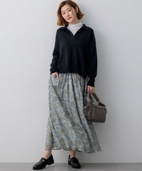 L size ONWARD(大きいサイズ) / エルサイズオンワード カットソー | シアーフライス レイヤード タートル カットソー | 詳細8