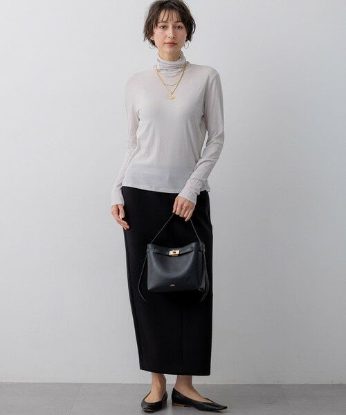 L size ONWARD(大きいサイズ) / エルサイズオンワード カットソー | シアーフライス レイヤード タートル カットソー | 詳細21