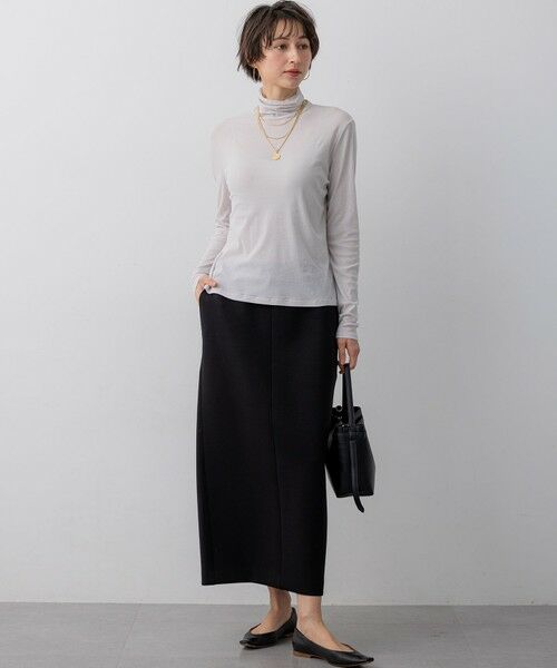 L size ONWARD(大きいサイズ) / エルサイズオンワード カットソー | シアーフライス レイヤード タートル カットソー | 詳細22