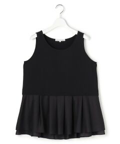 L size ONWARD(大きいサイズ) / エルサイズオンワード タンクトップ | ナチュラルコットンベア シアーペプラム タンクトップ