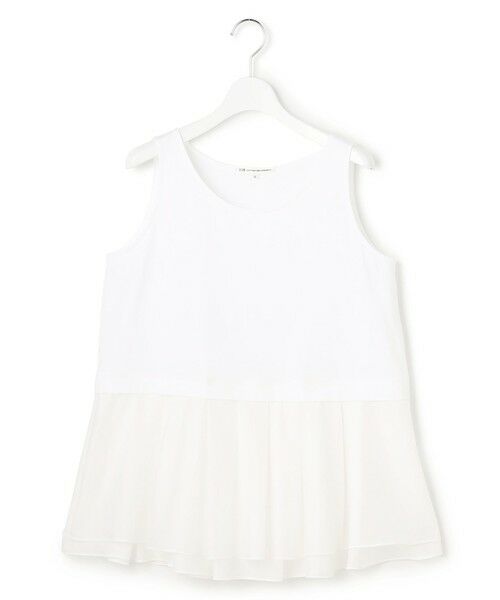 L size ONWARD(大きいサイズ) / エルサイズオンワード タンクトップ | ナチュラルコットンベア シアーペプラム タンクトップ | 詳細9