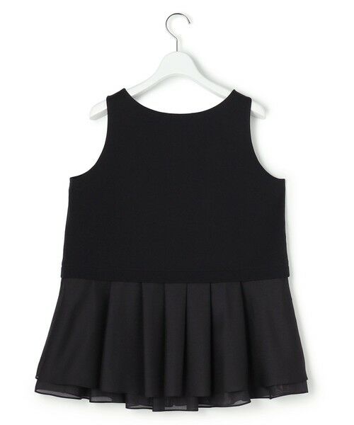 L size ONWARD(大きいサイズ) / エルサイズオンワード タンクトップ | ナチュラルコットンベア シアーペプラム タンクトップ | 詳細15