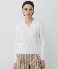 L size ONWARD(大きいサイズ) / エルサイズオンワード ニット・セーター | シンセティックフルニードル Vネックニット