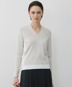 L size ONWARD(大きいサイズ) / エルサイズオンワード ニット・セーター | シンセティックフルニードル Vネックニット