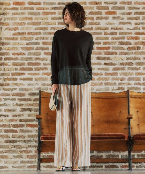 L size ONWARD(大きいサイズ) / エルサイズオンワード ニット・セーター | ヴィスコースワイド シアーコンビプルオーバー | 詳細11