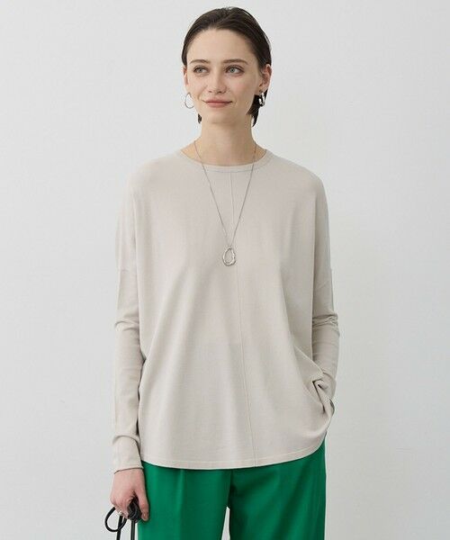 L size ONWARD(大きいサイズ) / エルサイズオンワード ニット・セーター | ヴィスコースワイド プルオーバー（トープ）