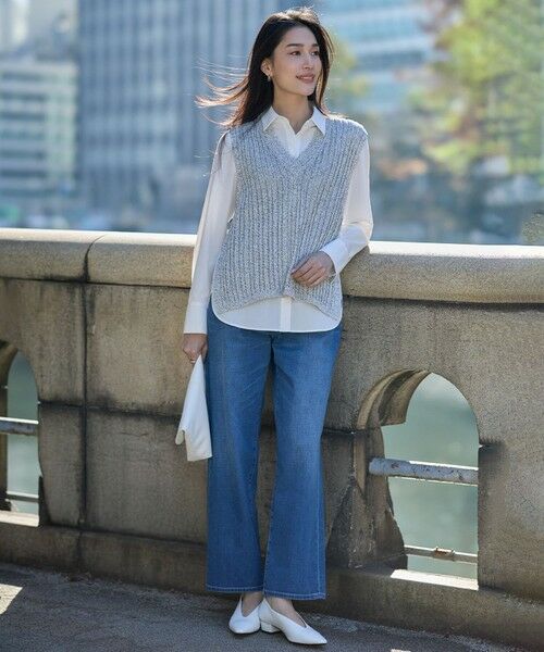 L size ONWARD(大きいサイズ) / エルサイズオンワード ベスト | コットンツイスター ニットベスト | 詳細1