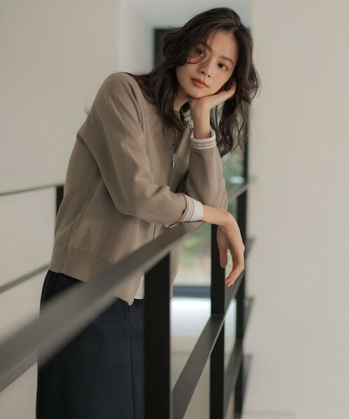 L size ONWARD(大きいサイズ) / エルサイズオンワード ブルゾン | INTERLOCK ニット ブルゾン | 詳細8