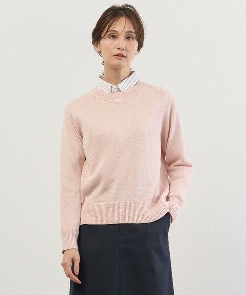 L size ONWARD(大きいサイズ) / エルサイズオンワード ニット・セーター | Reeves Shine クルーネック ニット（ピンク系）
