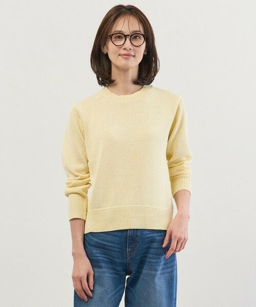 L size ONWARD(大きいサイズ) / エルサイズオンワード ニット・セーター | Reeves Shine クルーネック ニット（イエロー系）