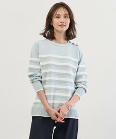 L size ONWARD(大きいサイズ) / エルサイズオンワード ニット・セーター | Cotton Polyester カラーボーダー ニット