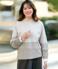 L size ONWARD(大きいサイズ) / エルサイズオンワード ニット・セーター | フェザーブロッキング ニット