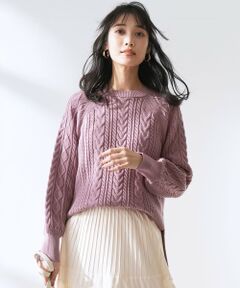 L size ONWARD(大きいサイズ) / エルサイズオンワード ニット・セーター | ケーブル ニット プルオーバー