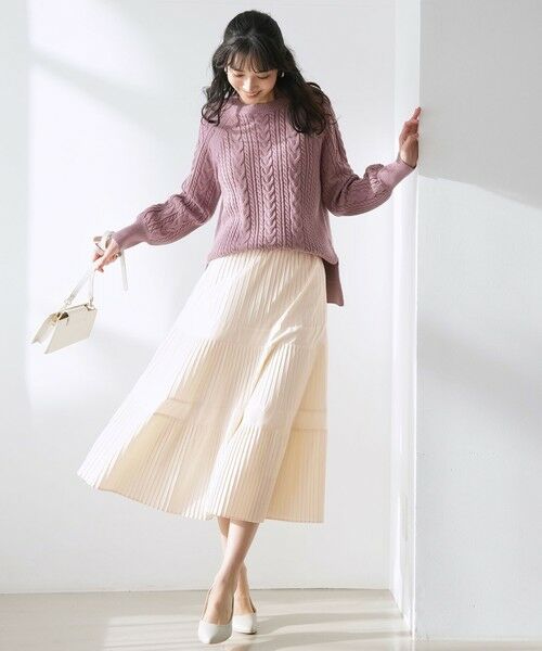 L size ONWARD(大きいサイズ) / エルサイズオンワード ニット・セーター | ケーブル ニット プルオーバー | 詳細1