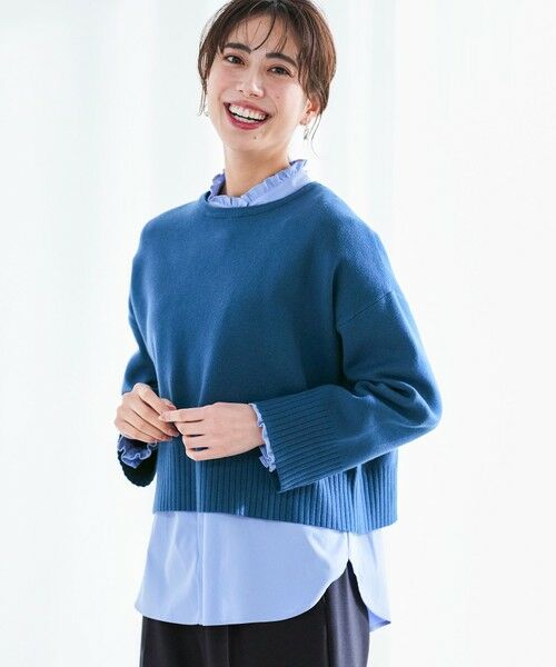 L size ONWARD(大きいサイズ) / エルサイズオンワード ニット・セーター | リブポイント ニット | 詳細10