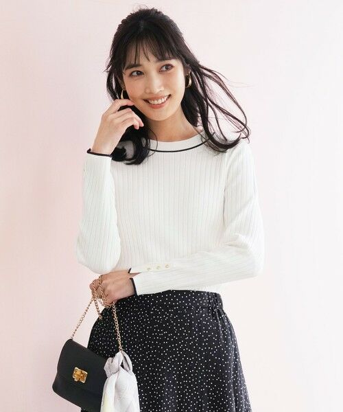 L size ONWARD(大きいサイズ) / エルサイズオンワード ニット・セーター | ラインポイント ニット | 詳細7