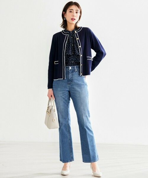 L size ONWARD(大きいサイズ) / エルサイズオンワード カーディガン・ボレロ | 【花粉リリース】ラインポイント カーディガン | 詳細6