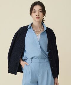 L size ONWARD(大きいサイズ) / エルサイズオンワード カーディガン・ボレロ | ブークレミックスツイードニット カーディガン