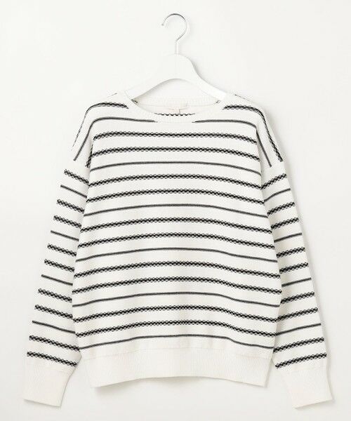 L size ONWARD(大きいサイズ) / エルサイズオンワード ニット・セーター | コットンポリミドルゲージボーダー ニット | 詳細5