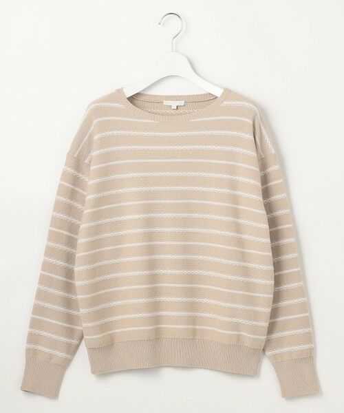 L size ONWARD(大きいサイズ) / エルサイズオンワード ニット・セーター | コットンポリミドルゲージボーダー ニット | 詳細8