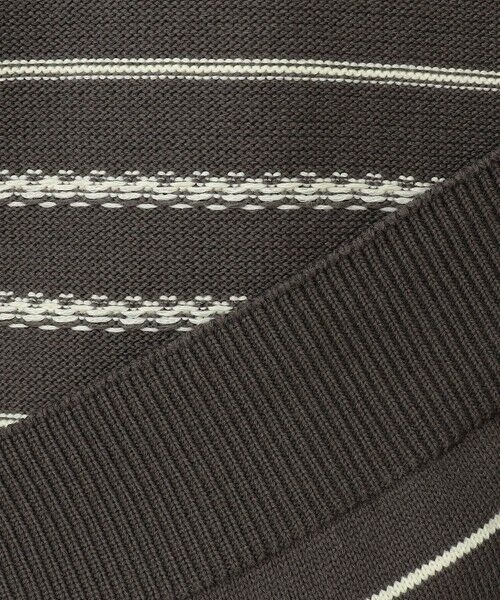 L size ONWARD(大きいサイズ) / エルサイズオンワード ニット・セーター | コットンポリミドルゲージボーダー ニット | 詳細15