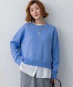 L size ONWARD(大きいサイズ) / エルサイズオンワード ニット・セーター | コットンギマ クルーネック ニット