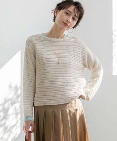 L size ONWARD(大きいサイズ) / エルサイズオンワード ニット・セーター | コットンギマ ボートネック ニット